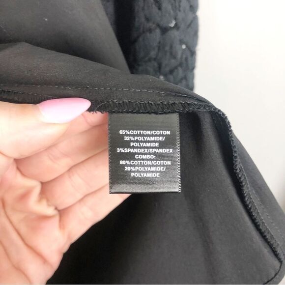 LAFAYETTE 148 | Lace Sleeve Button Front Black Top Women’s Size 18 - Picture 7 of 8